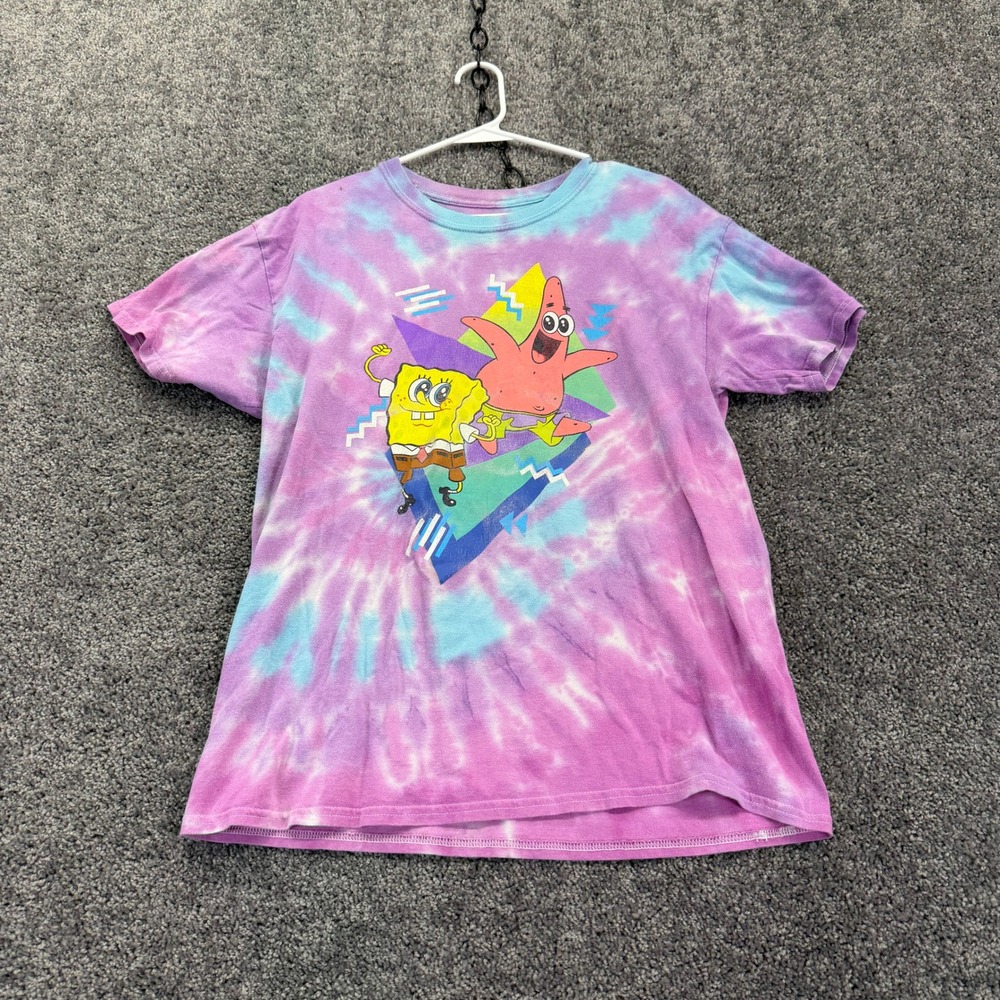 Nickelodeon T Shirt Mens L Purple Tie Dye Spongebob Squarepants Graphic